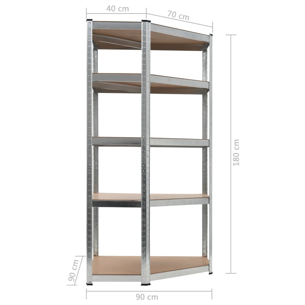 Hoekrek Zilver 5-laags vidaXL - NU 42% Korting!