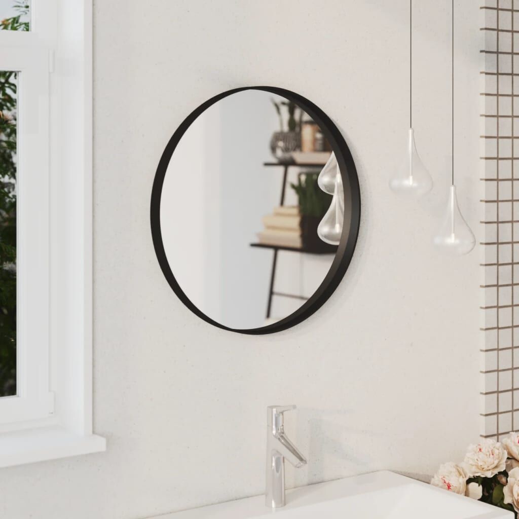vidaXL Wandspiegel Zwart 50cm - 35% Korting!
