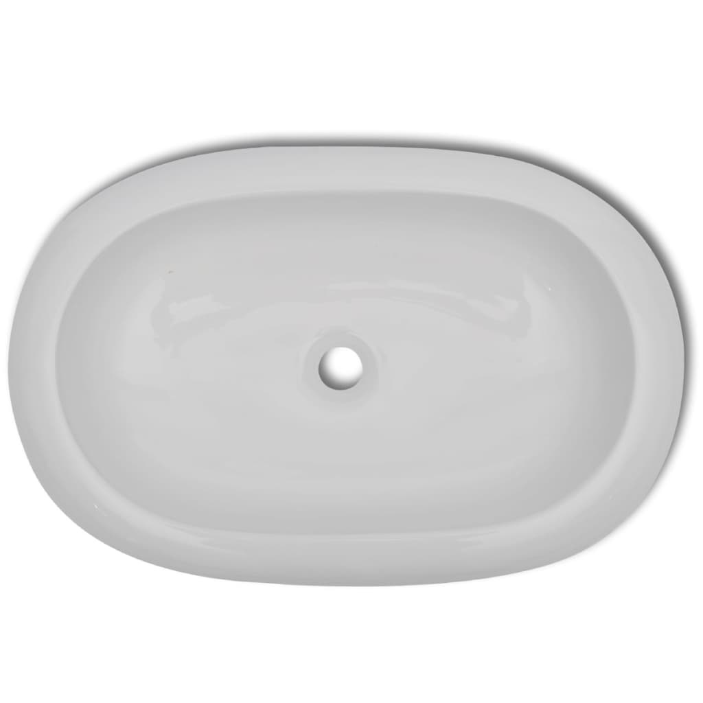 Keramische Wasbak Ovaal Wit 63cm - 47% Korting!
