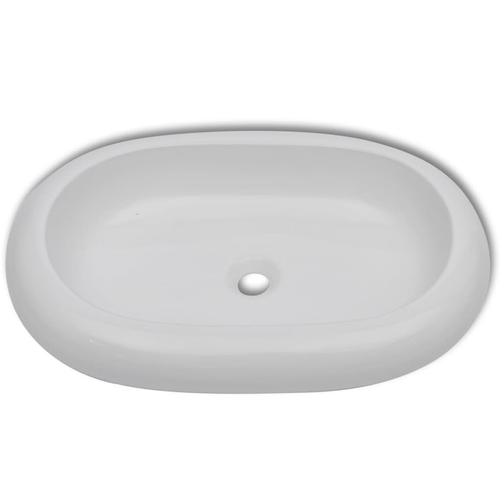 Keramische Wasbak Ovaal Wit 63cm - 47% Korting!