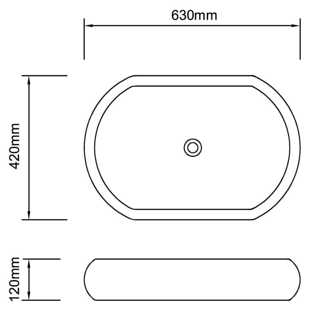 Keramische Wasbak Ovaal Wit 63cm - 47% Korting!