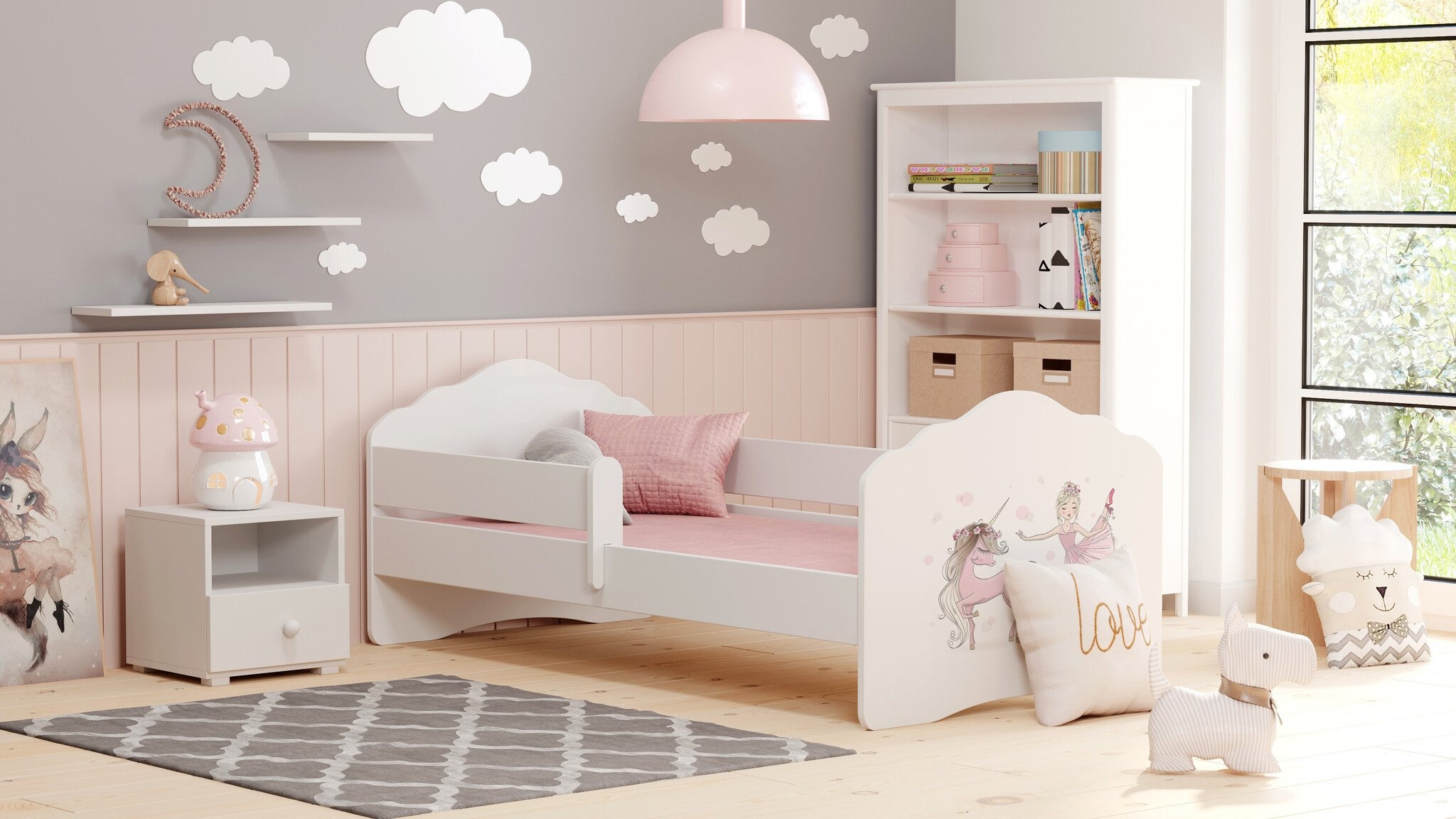 Peuterbed FALA 140x70 Wit/Roze - 50% Korting!