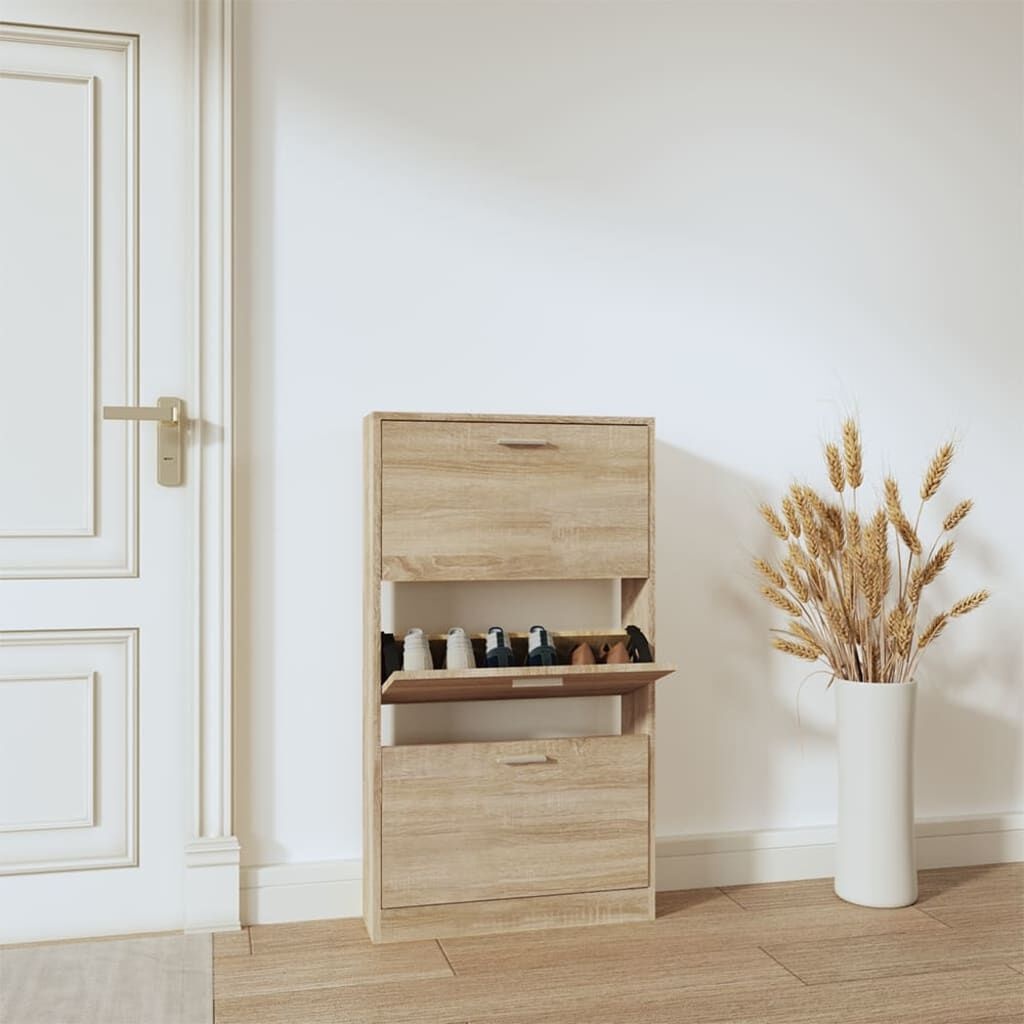 VidaXL Schoenenkast Eiken - 59x17x108cm - 47% Korting!