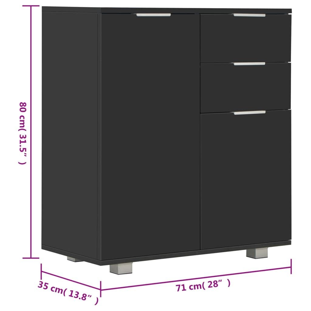 vidaXL Dressoir Zwart Hoogglans - Retourdeal! 35% Korting