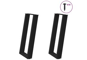 vidaXL Tafelpoten U-Vorm Zwart - 47% Korting!