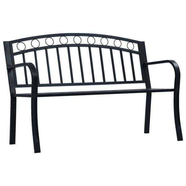 Tuinbank Staal Zwart 125cm - 60% Korting! (Krasjes/Deukjes)