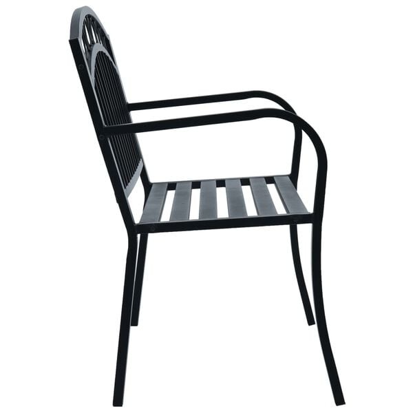 Tuinbank Staal Zwart 125cm - 60% Korting! (Krasjes/Deukjes)