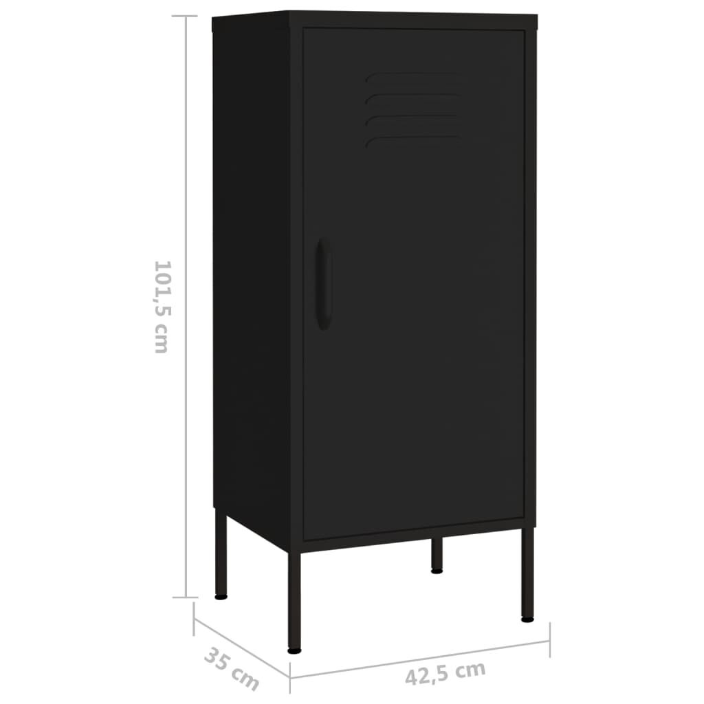 vidaXL Zwarte Stalen Opbergkast 42,5x35x101,5cm - Retourdeal!