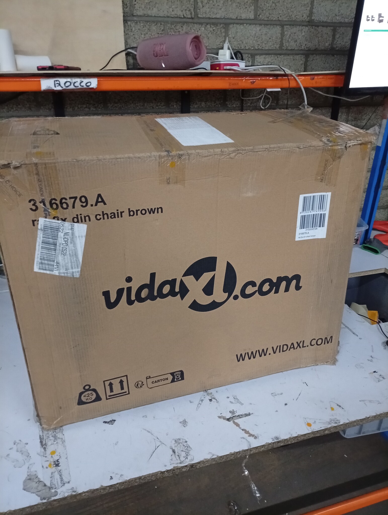 vidaXL Tuinstoelen Set van 2 - Bruin Rattan & Crème Kussens