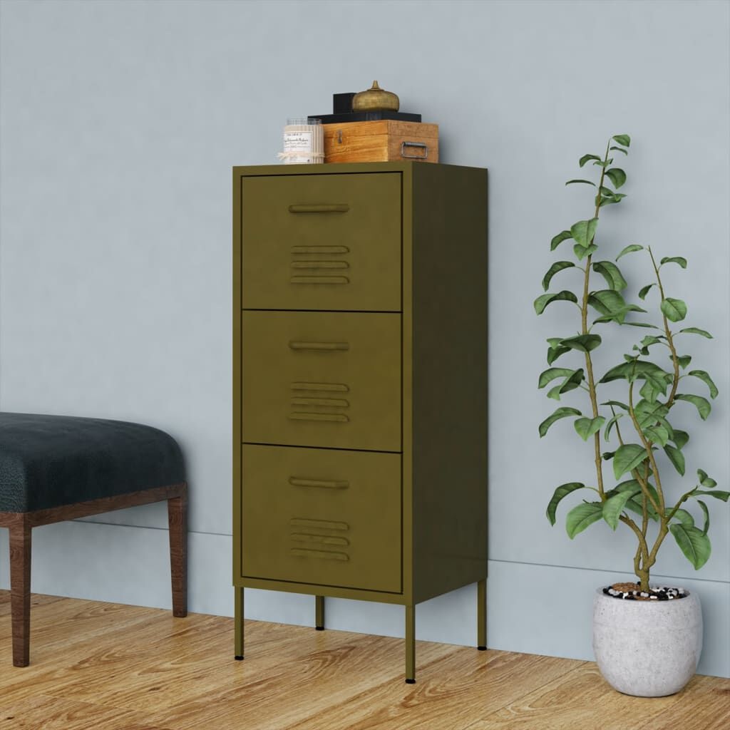 VidaXL Olijfgroene Opbergkast - 42,5x35x101,5cm - 76% Korting!
