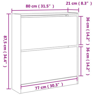 vidaXL Schoenenkast Zwart 80cm - Retourdeal!