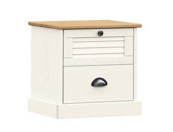 vidaXL Nachtkastje VIGO Wit Grenenhout - 53% Korting!