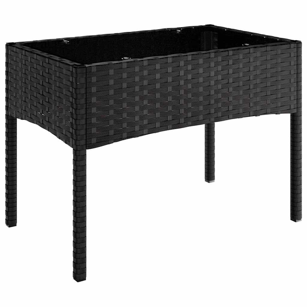 VidaXL Loungeset 4-delig Zwart Rattan - ZONDER KUSSENS!