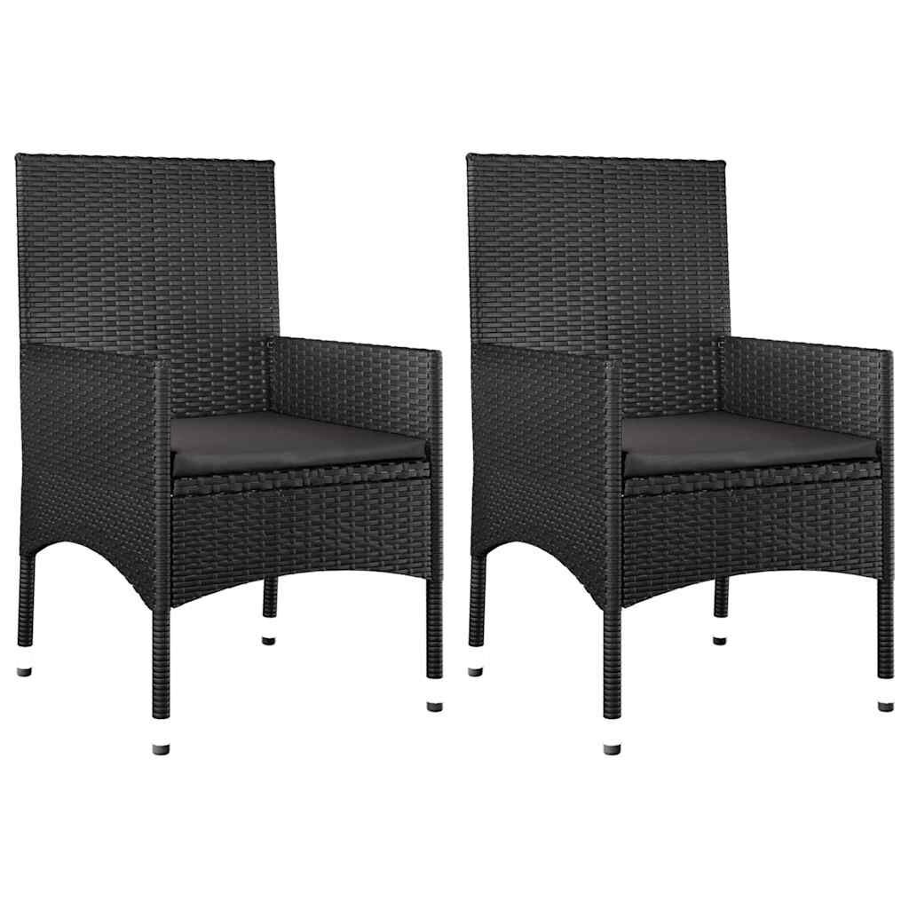 VidaXL Loungeset 4-delig Zwart Rattan - ZONDER KUSSENS!