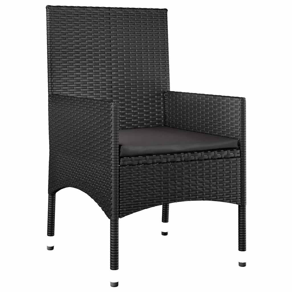 VidaXL Loungeset 4-delig Zwart Rattan - ZONDER KUSSENS!