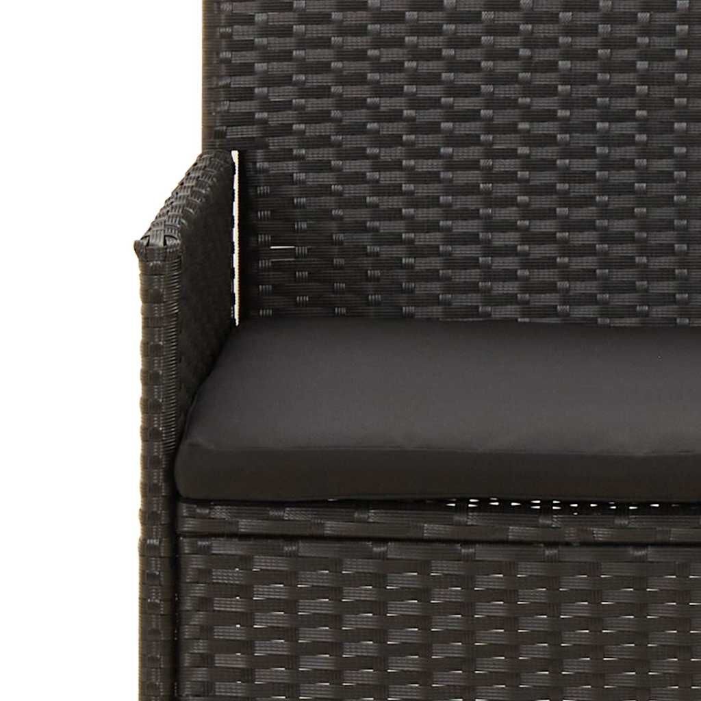 VidaXL Loungeset 4-delig Zwart Rattan - ZONDER KUSSENS!