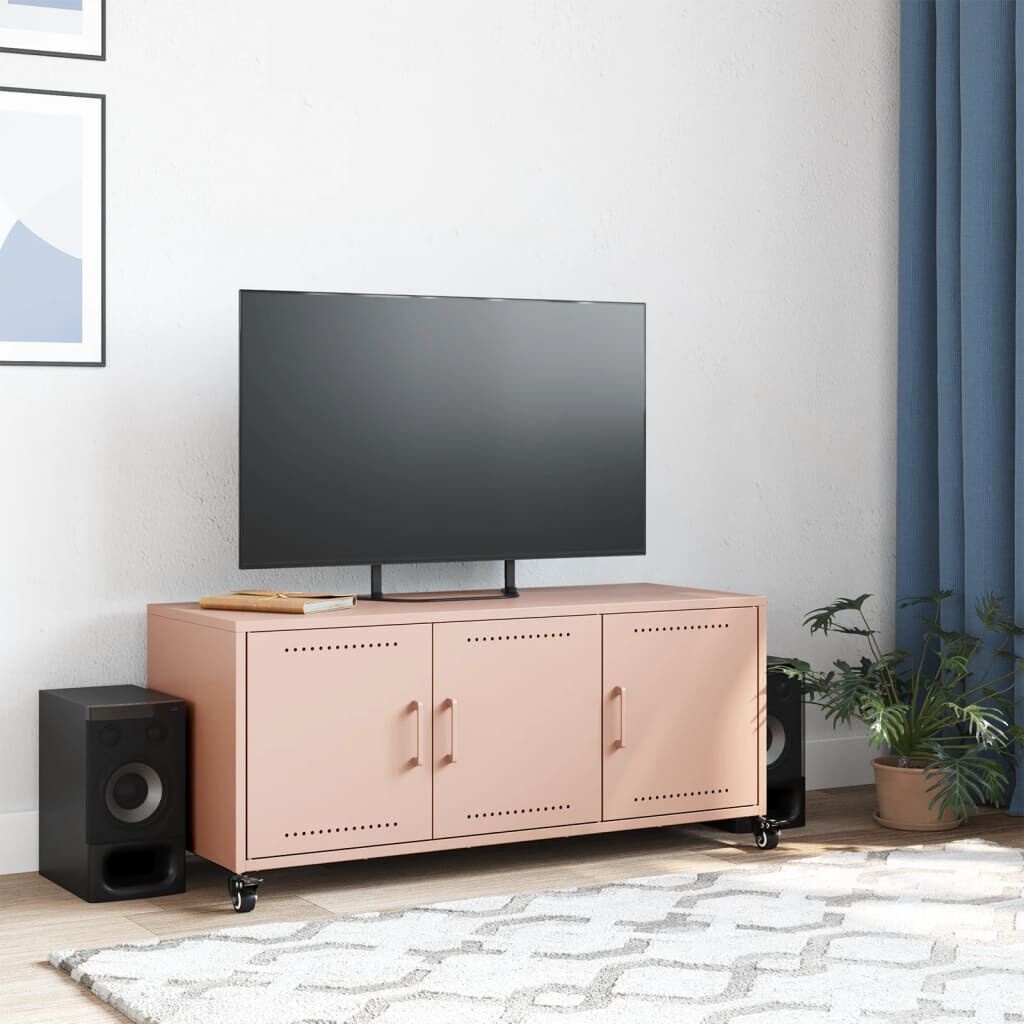 vidaXL TV Meubel 100cm Staal Roze (Retourdeal)
