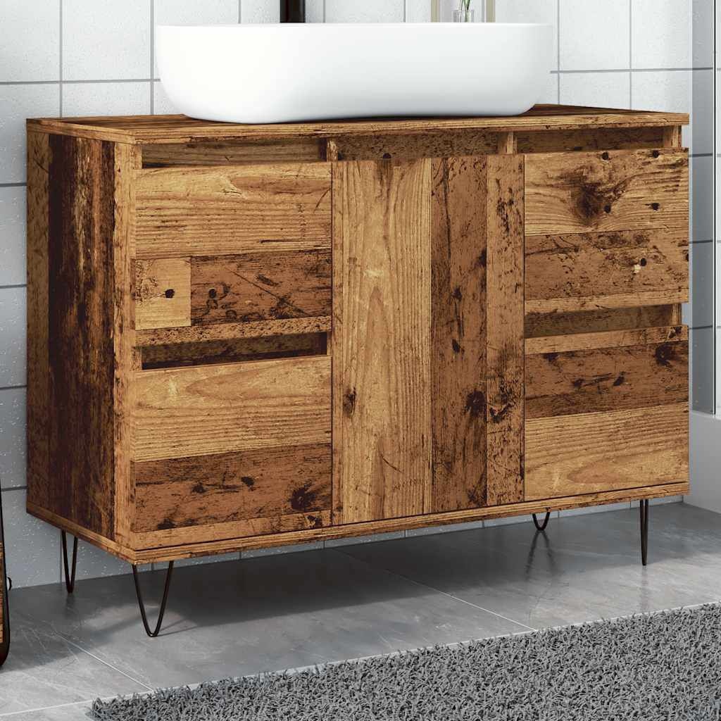 vidaXL Badkamerkast Oud Houtkleur 80x33x60cm - Zo Goed Als Nieuw!