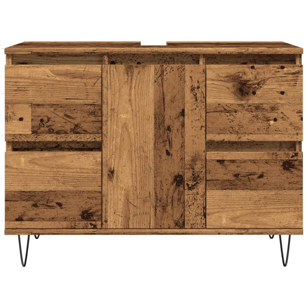 vidaXL Badkamerkast Oud Houtkleur 80x33x60cm - Zo Goed Als Nieuw!