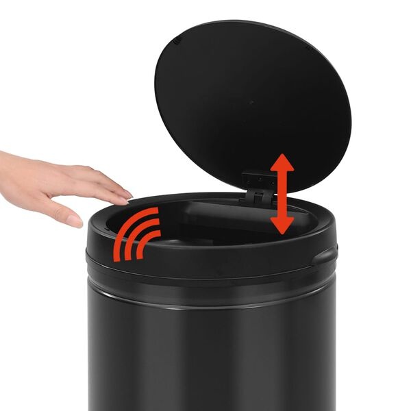 Sensor Prullenbak 80L - Zwart Koolstofstaal - Zo Goed Als Nieuw!
