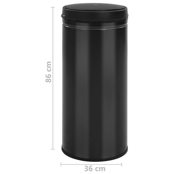 Sensor Prullenbak 80L - Zwart Koolstofstaal - Zo Goed Als Nieuw!