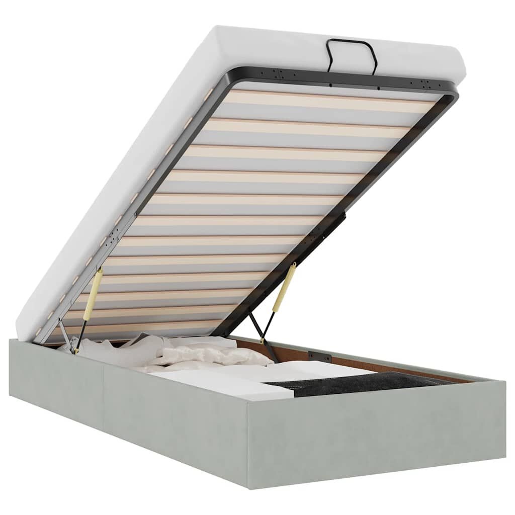 vidaXL Bedframe 90x190 Lichtgrijs Fluweel - Retourdeal!