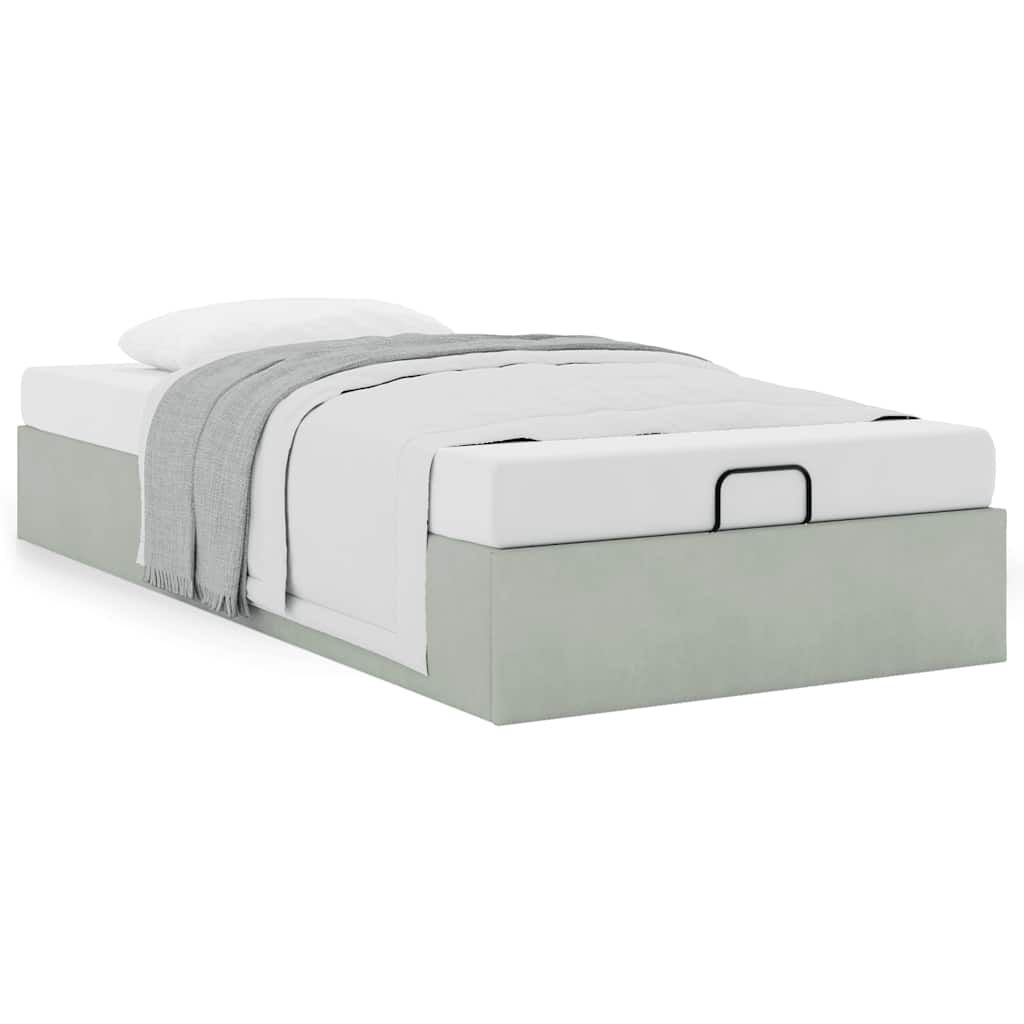 vidaXL Bedframe 90x190 Lichtgrijs Fluweel - Retourdeal!
