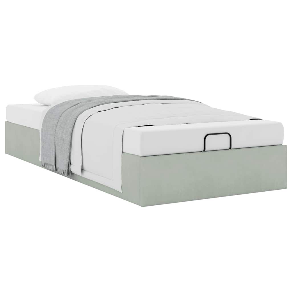 vidaXL Bedframe 90x190 Lichtgrijs Fluweel - Retourdeal!