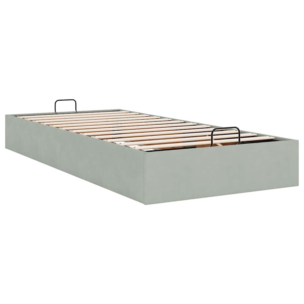vidaXL Bedframe 90x190 Lichtgrijs Fluweel - Retourdeal!