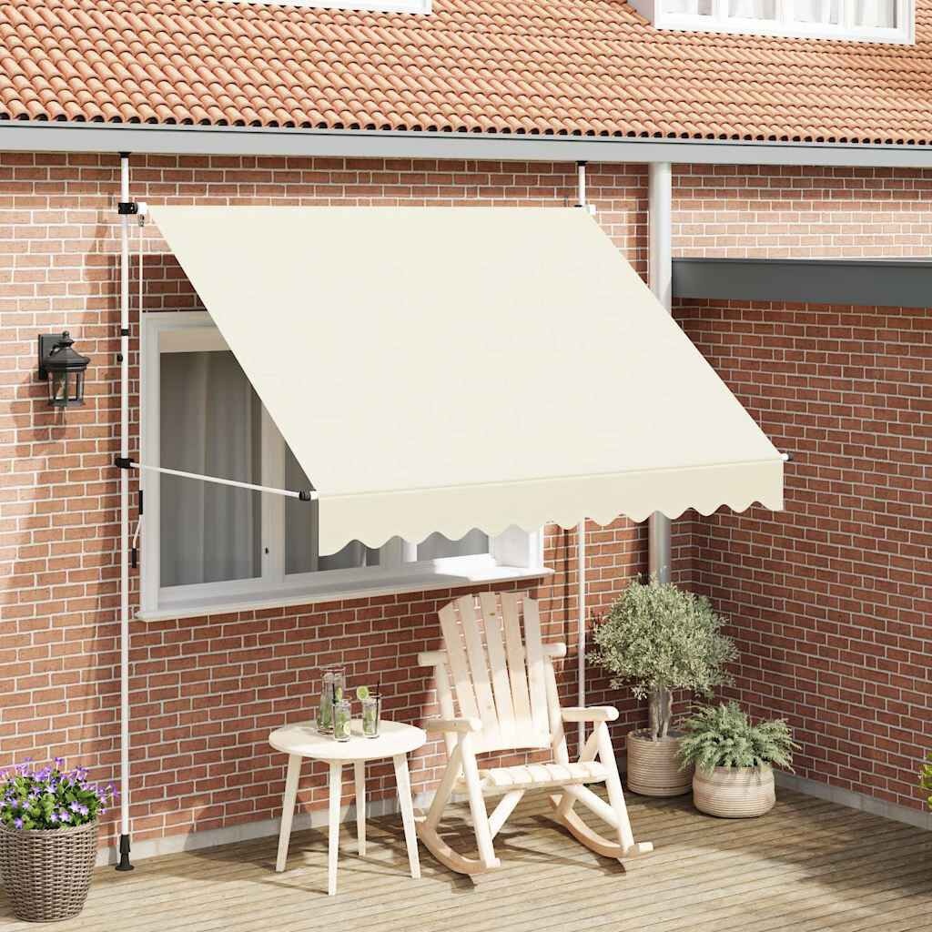 vidaXL Crème Luifel 250cm - Handmatig uittrekbaar! Zo Goed Als Nieuw