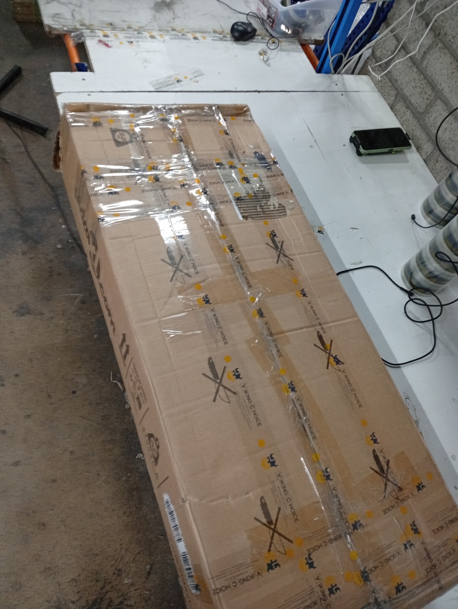 Grijs Kunstleren Bedframe 120x190cm - Lichte Gebruikssporen