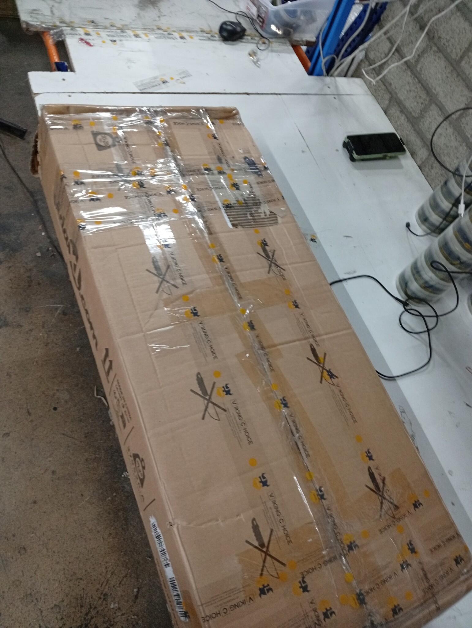 Grijs Kunstleren Bedframe 120x190cm - Lichte Gebruikssporen