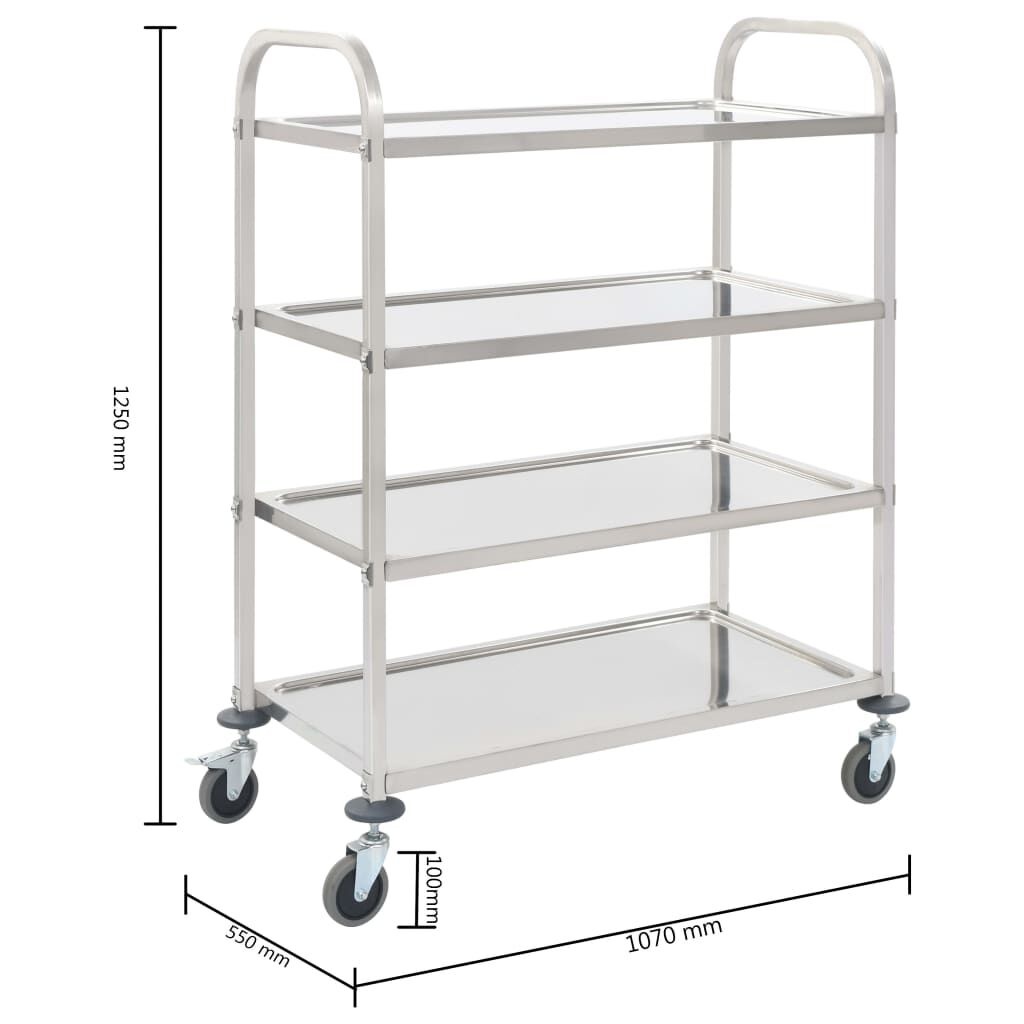 vidaXL Keukentrolley RVS - 60% Korting! (Deukje)