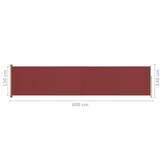 VidaXL Uittrekbaar Tuinscherm Rood 140x600cm - 47% Korting!