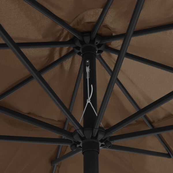 vidaXL Parasol 390cm Taupe - Retourdeal!