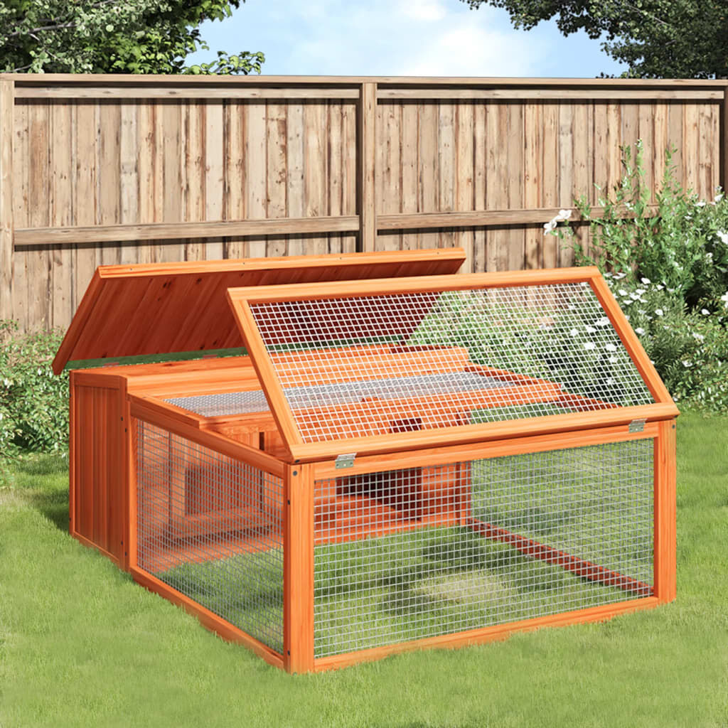 VidaXL Konijnenhok Grenenhout 117,5x97x47,5cm - Zo Goed Als Nieuw!