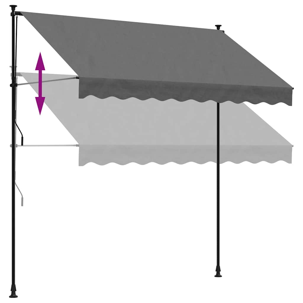 vidaXL Uittrekbare Luifel 250x150cm Antraciet - 60% Korting!