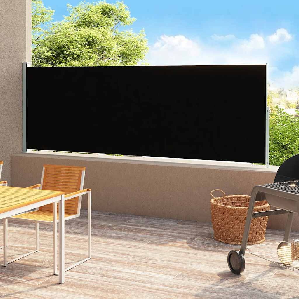VidaXL Uittrekbaar Tuinscherm 180x500cm Zwart - Retourdeal!