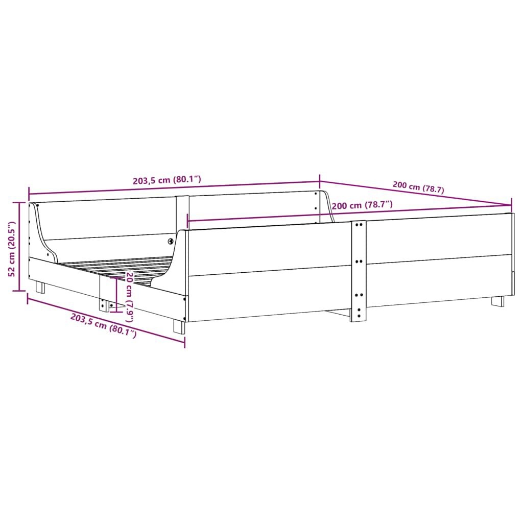 Grenen Bedframe 200x200 - Zo Goed Als Nieuw!