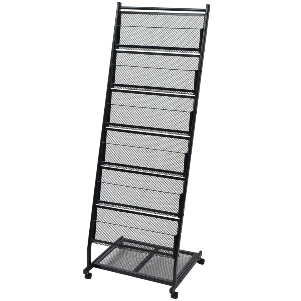 vidaXL Tijdschriftenrek Zwart A4 - Stoer Design!