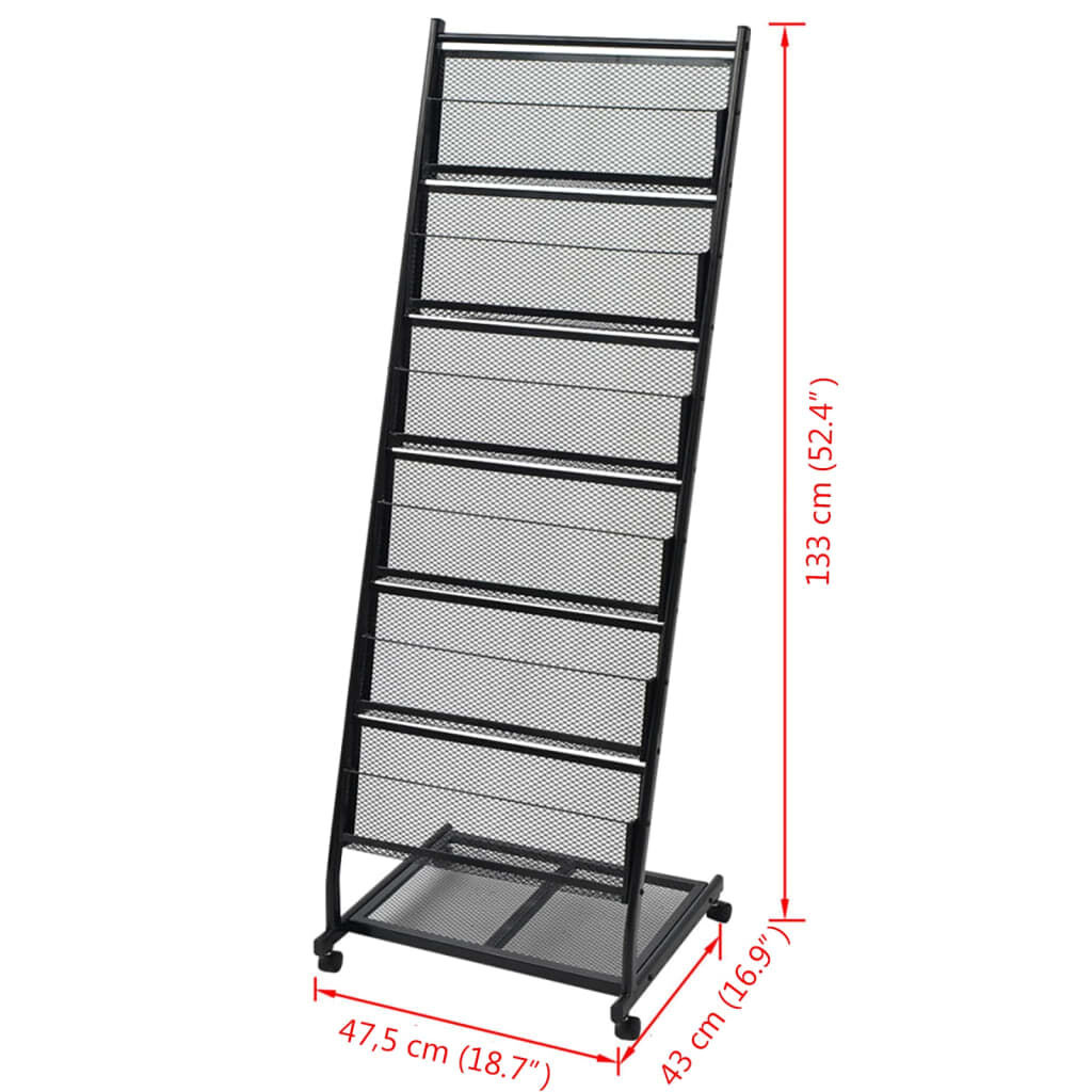vidaXL Tijdschriftenrek Zwart A4 - Stoer Design!