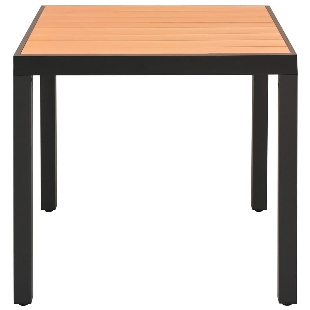 VidaXL Tuintafel 80x80cm Bruin Aluminium & HKC - Zo Goed Als Nieuw!