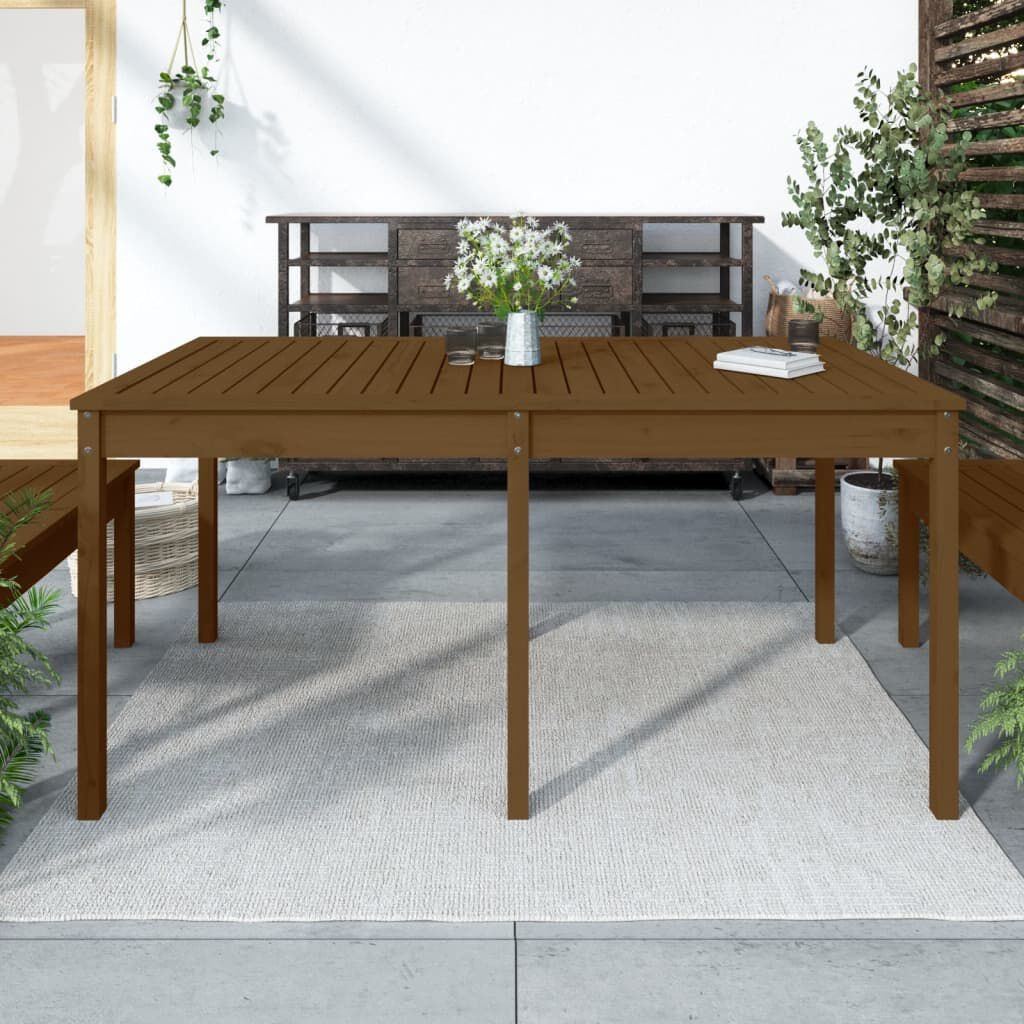 vidaXL Tuintafel Grenenhout Honingbruin 159,5cm - Retourdeal!