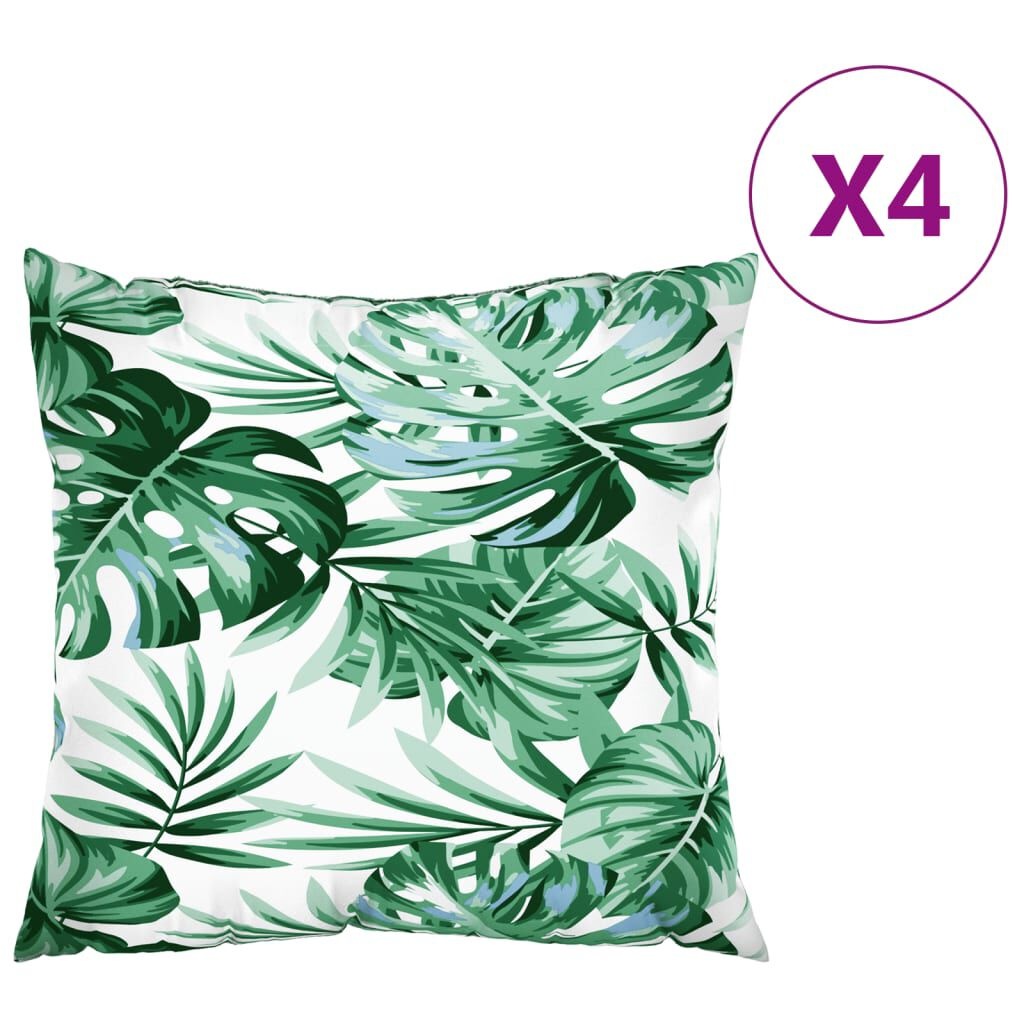 vidaXL Bankkussens Bladpatroon 50x50cm (4 stuks) - Retourdeal!