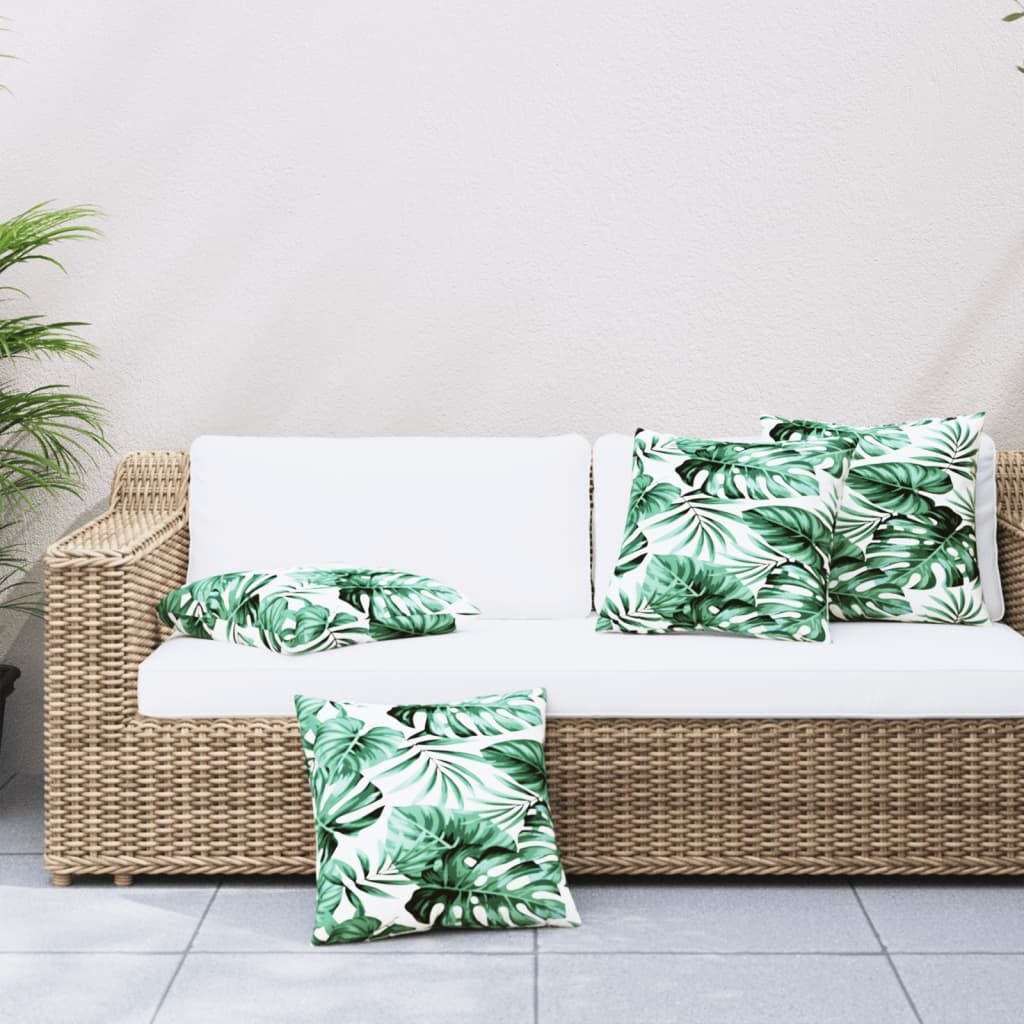 vidaXL Bankkussens Bladpatroon 50x50cm (4 stuks) - Retourdeal!