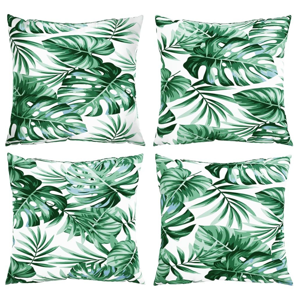 vidaXL Bankkussens Bladpatroon 50x50cm (4 stuks) - Retourdeal!
