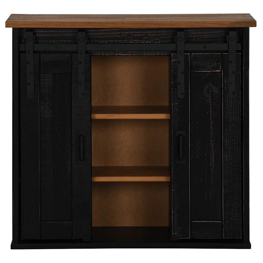 vidaXL HALDEN Hangkast Grenen Zwart 75cm - Zo Goed Als Nieuw!