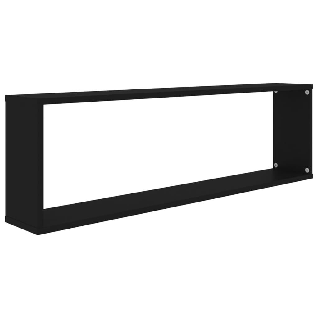 vidaXL Wandplanken Kubus 4x Zwart Hout - 35% Korting!
