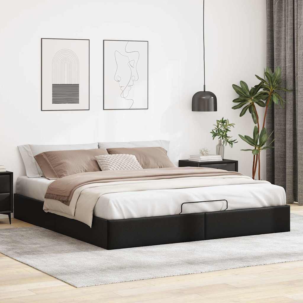 Retour: VidaXL Bedframe 180x200 cm Zwart Kunstleer