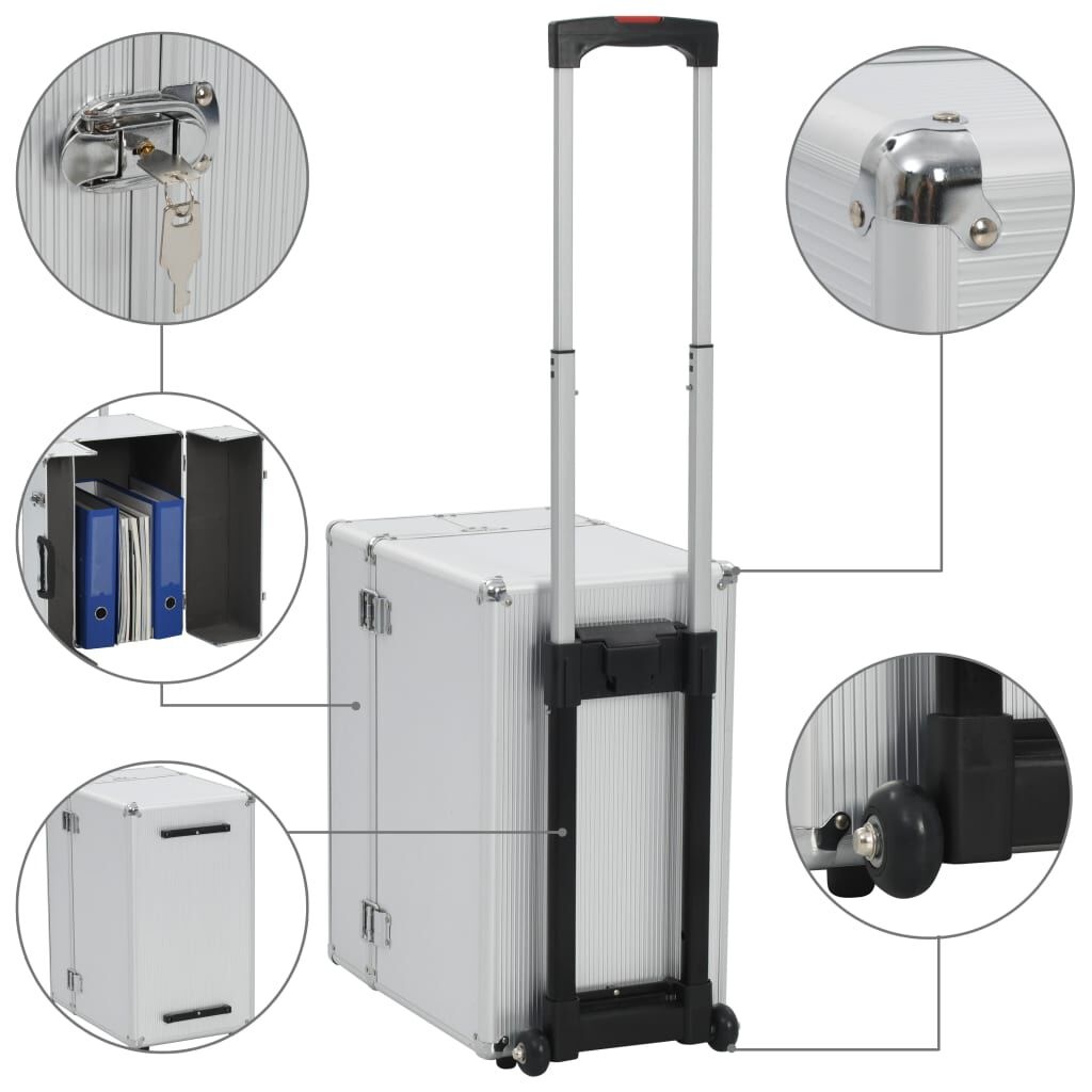 Pilotentrolley Aluminium Zilver - Beschadigd - 55% Korting!